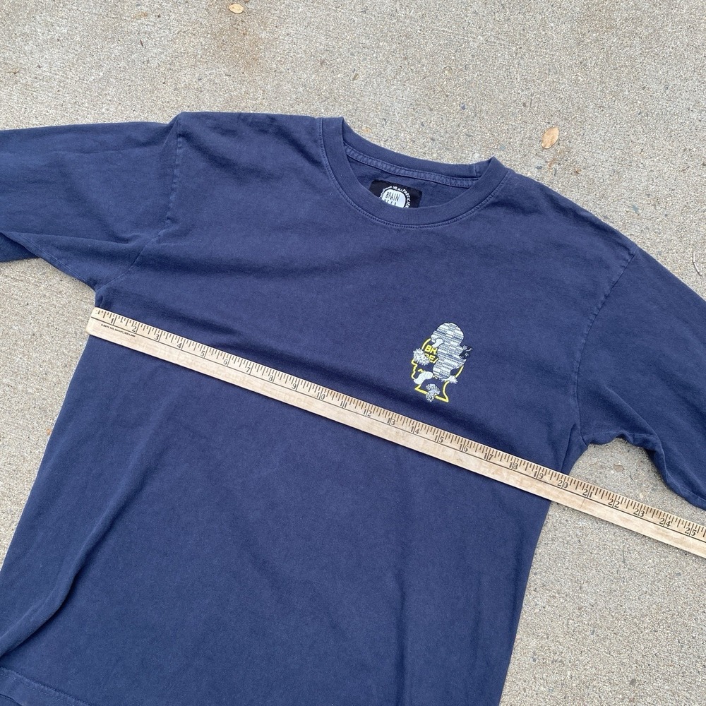 Brain Dead Long Sleeve Tee Shirt Medium Area Navy Blue Rare Graphic - Picture 6 of 10